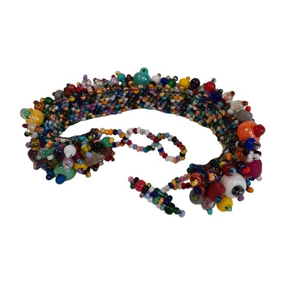 WorldCrafts Handmade Beaded Bracelet Custom Woven Jewelry Eclectic Unique Quirky - Picture 4 of 7